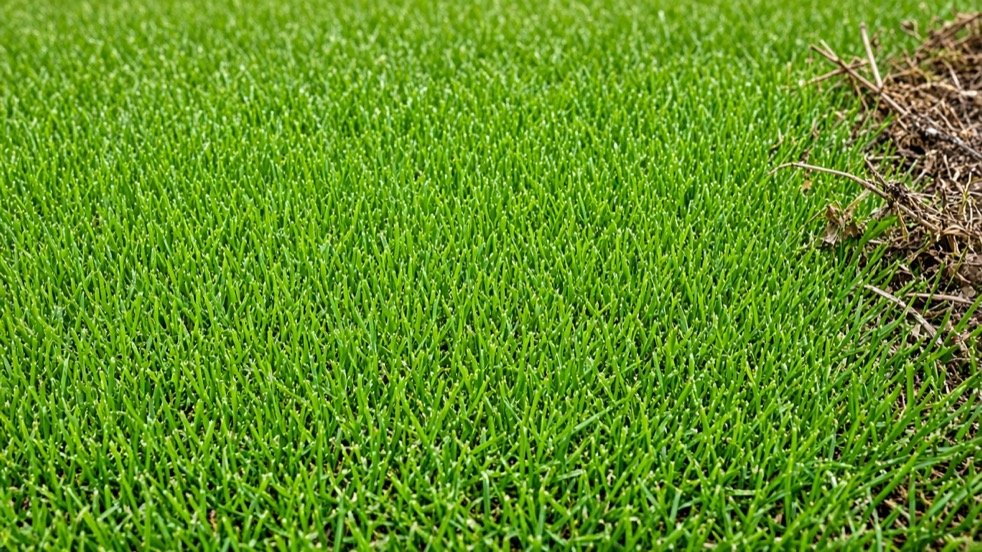 Dense weed-free green lawn turf after professional weed control